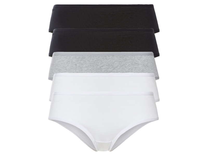 esmara® Dámské kalhotky, 5 kusů (XS (32/34), černá/šedá/bílá)