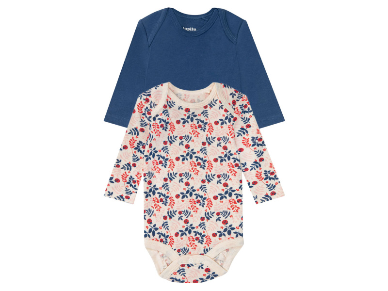 lupilu® Dívčí body s BIO bavlnou, 2 kusy (krémová / navy modrá, 50/56)