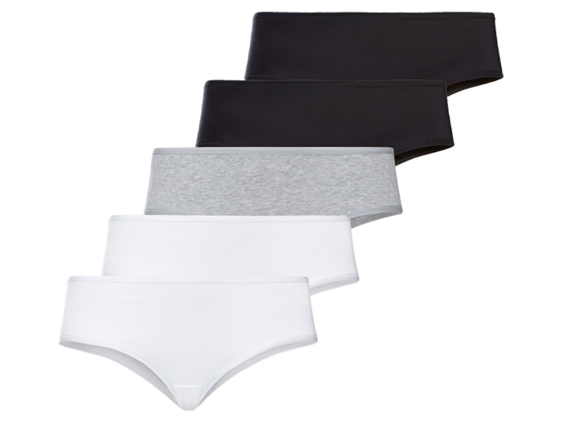 esmara® Dámské kalhotky Xxl, 5 kusů (Xxl (52/54), černá/šedá/bílá)