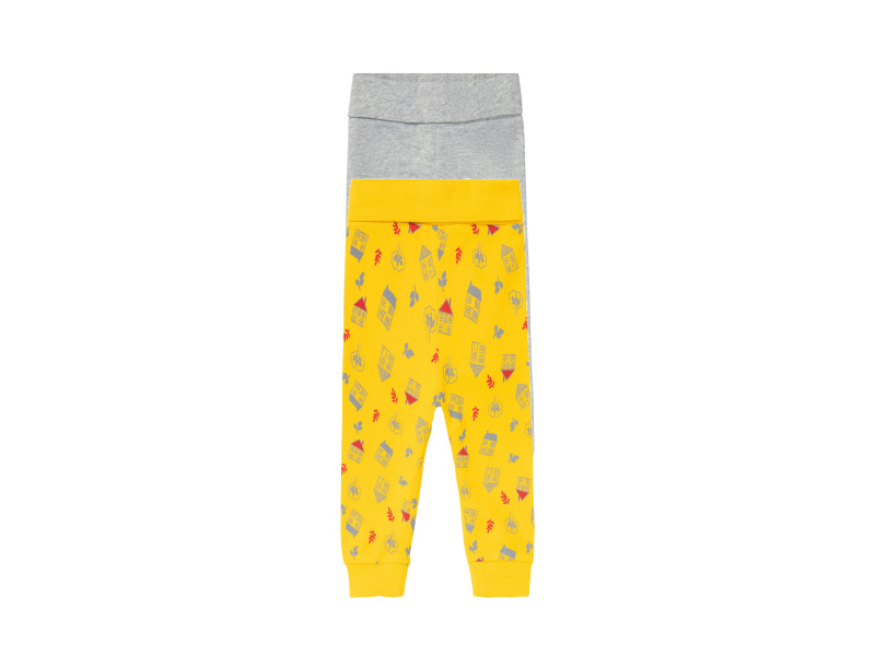 lupilu® Chlapecké kalhoty "Jogger" s BIO bavlnou, 2 kusy (žlutá/šedá, 50/56)