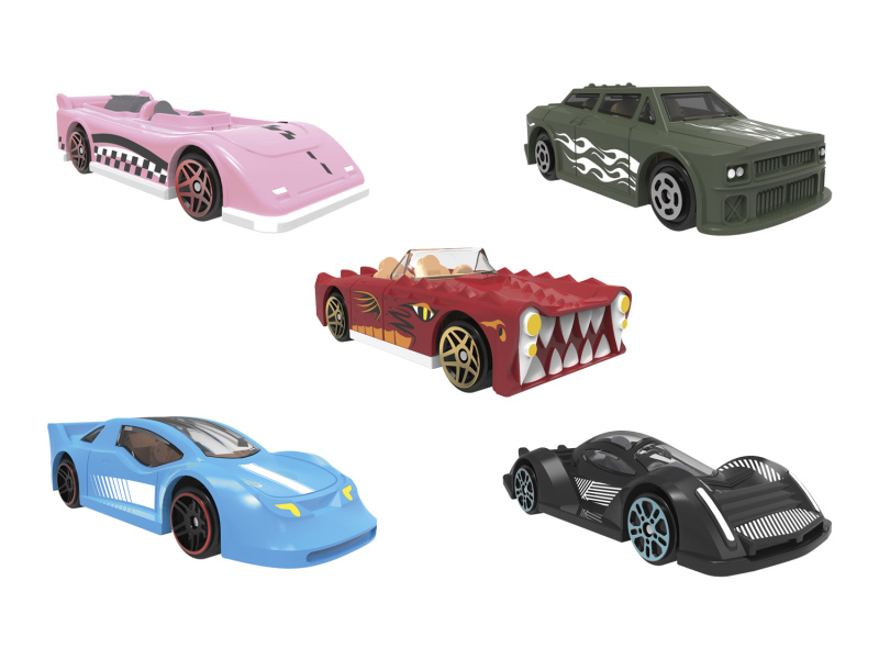 Playtive Autíčko Racers 1:64, 5 kusů (bláznivá auta)