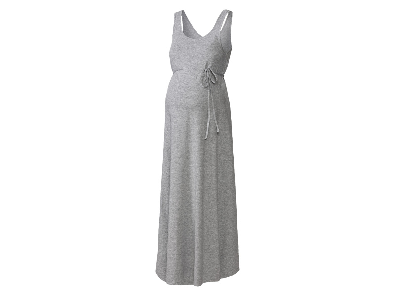 esmara® Dámské těhotenské maxi šaty (šedá, S (36/38))