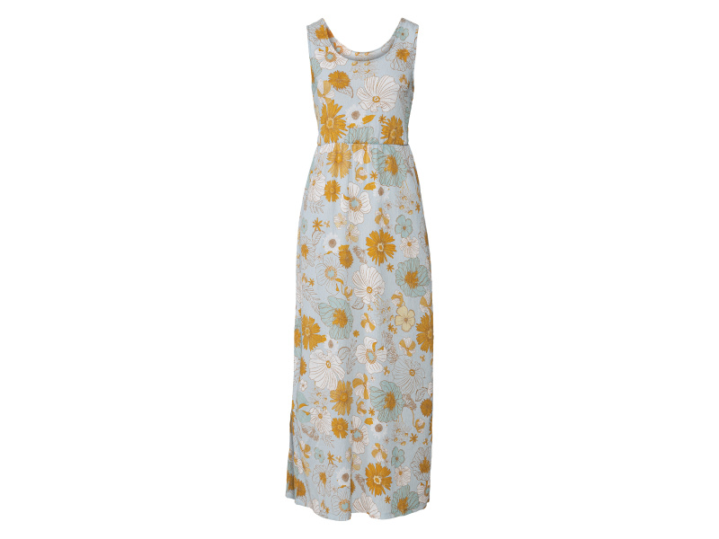 esmara® Dámské maxi šaty (květy/modrá, XS (32/34))