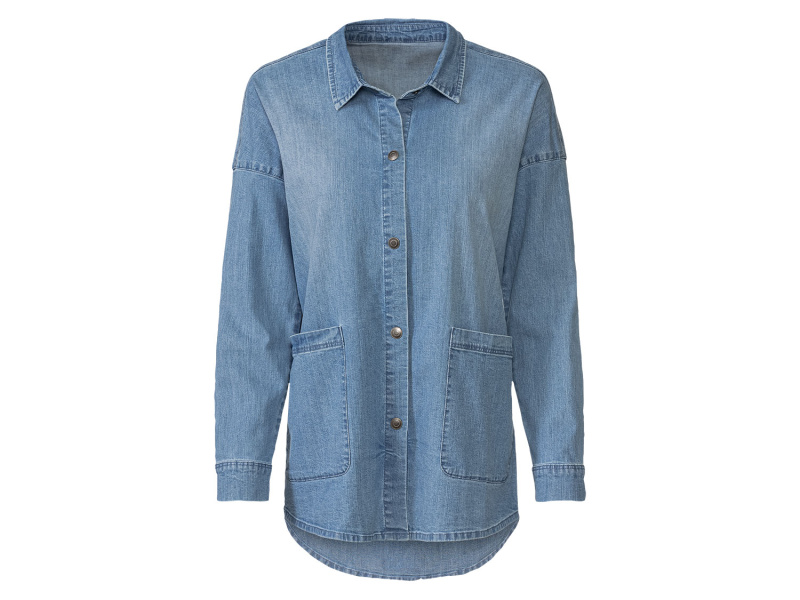 esmara® Dámský džínový overshirt (modrá, 34)