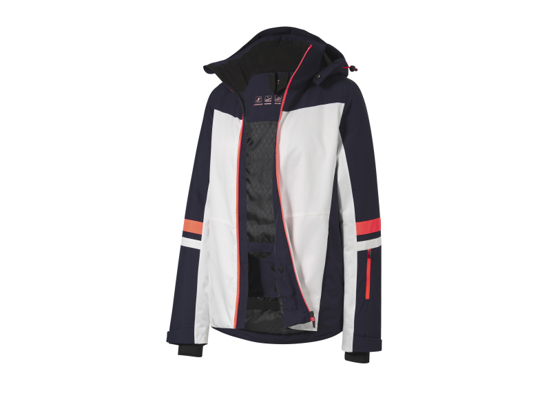Crivit Dámská lyžařská bunda 10.000 mm (XS (32/34), bílá / navy modrá / korálová)