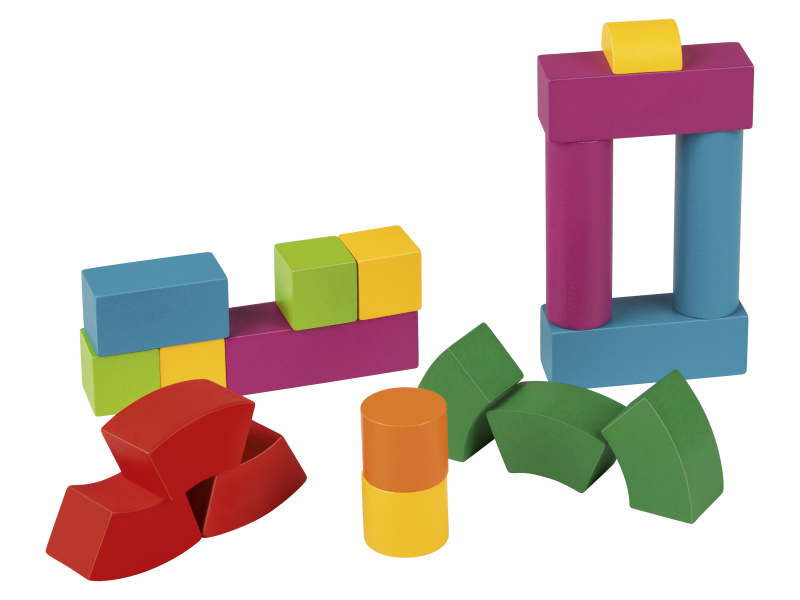 Playtive Dřevěná duhová skládačka Montessori (duhové kostky)