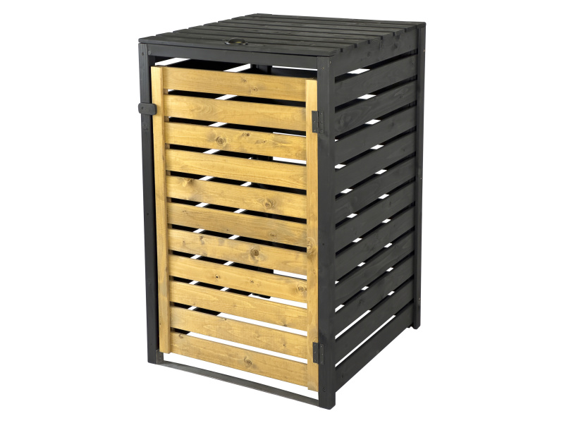 dobar Přístřešek na popelnici, 120 l (černá/hnědá)