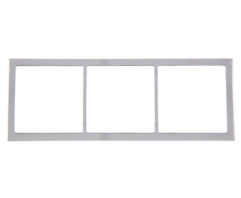 Krycí rámeček 3-násobný 62x168mm, stříbrný chrom (volný)
