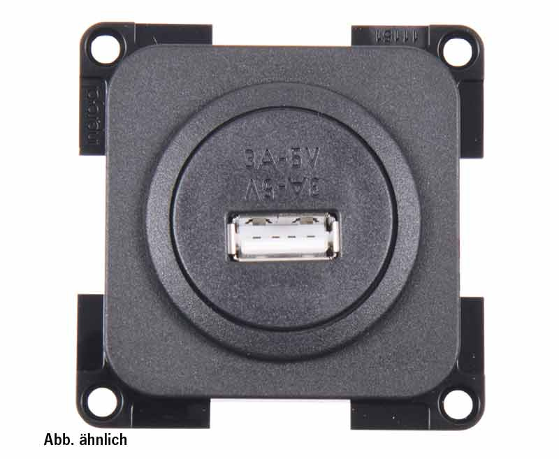 USB 1násobná zásuvka černá, volná