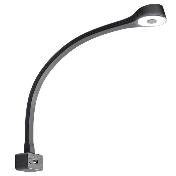 LED lampička na čtení FAWO Typ F, 12V, USB port Barva: Černá