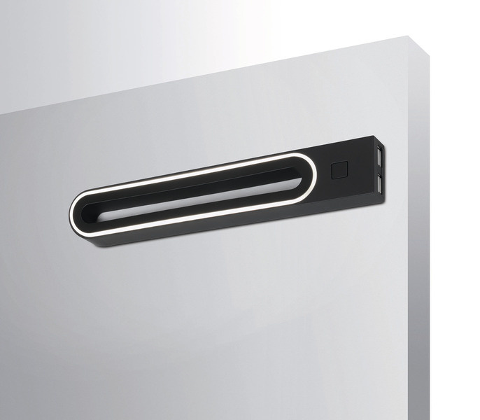 Nástěnné svítidlo LED G/USB 12V/3W s vypínačem 2xUSB, barva: černá