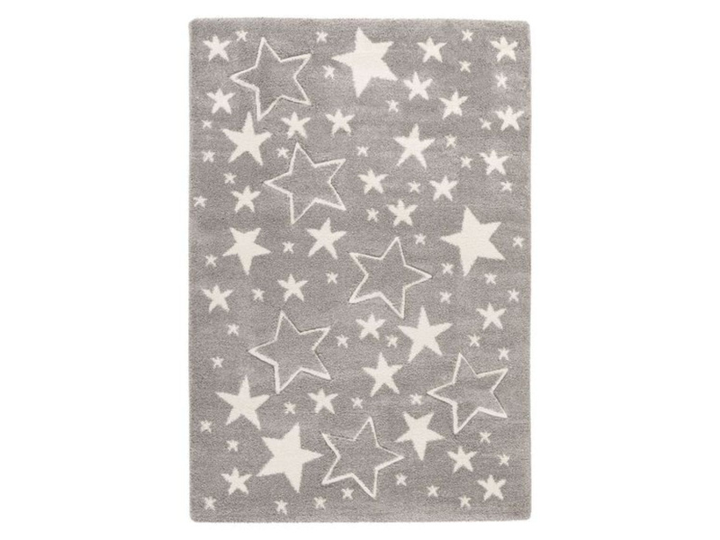 Kayoom Dětský koberec s motivem (hvězdy / šedá, 120 x 170 cm)