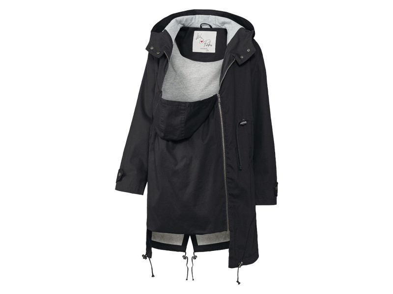 esmara® Dámská těhotenská a nosicí parka s BIO bavlnou (34, černá)