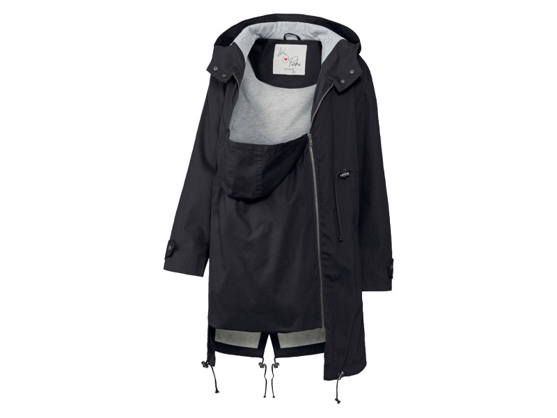 esmara® Dámská těhotenská a nosicí parka s BIO bavlnou (44, černá)