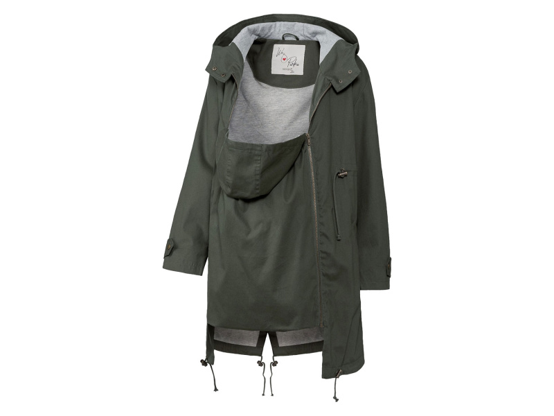 esmara® Dámská těhotenská a nosicí parka s BIO bavlnou (42, khaki)