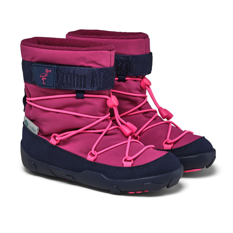 Dětské barefoot sněhule Affenzahn Snow Boot Vegan Snowy Flamingo - vel. 24