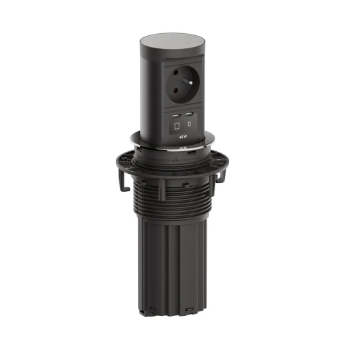 Výsuvný sloupek BACHMANN BM0020571 Elevator 2 1x230V 1xUSB C/C 45W vzhled nerez