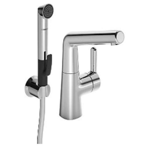 Hansa Designo umyvadlová baterie s bidetovou sprškou chrom 51 342 201