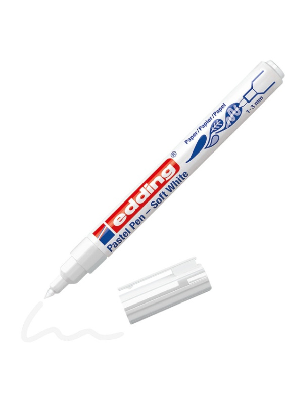 Pastelový popisovač EDDING 1500, bílý polotransparentní EDDING