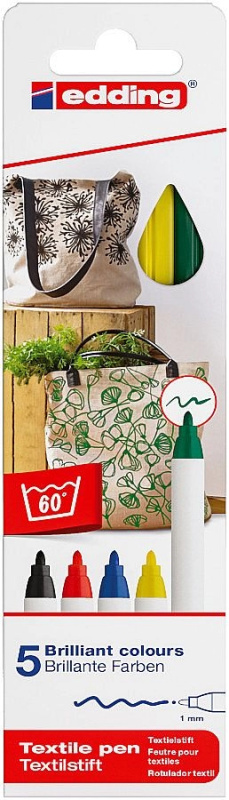Popisovač Edding na textil 4600 5 barev EDDING