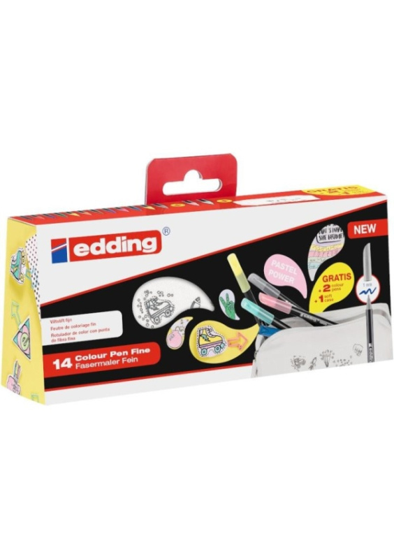 Edding 1200 Fixy - sada 14 ks + penál VOLF kancelářské potřeby spol. s r.o.