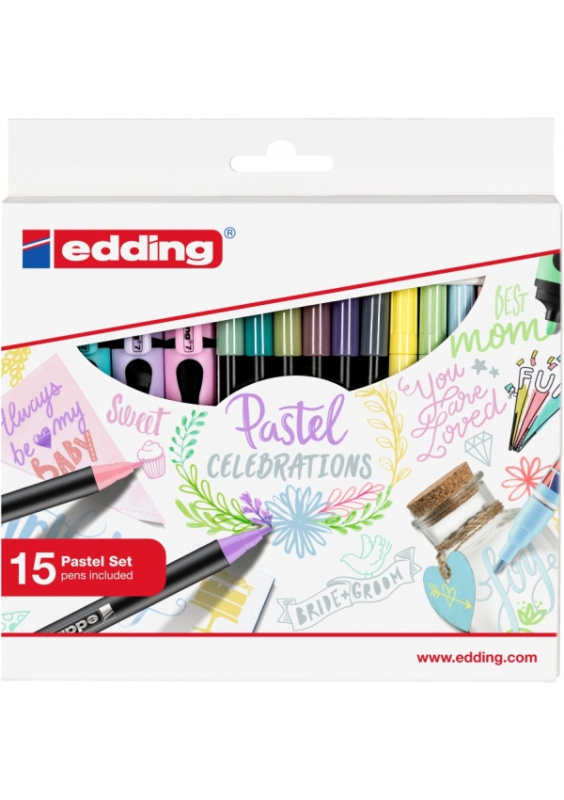 Dárková sada EDDING Pastel Celebratrations, 15 ks EDDING