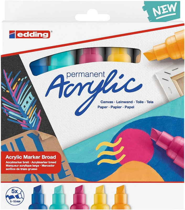 Edding Akrylový popisovač 5000 B - Abstract, sada 5 ks VOLF kancelářské potřeby spol. s r.o.