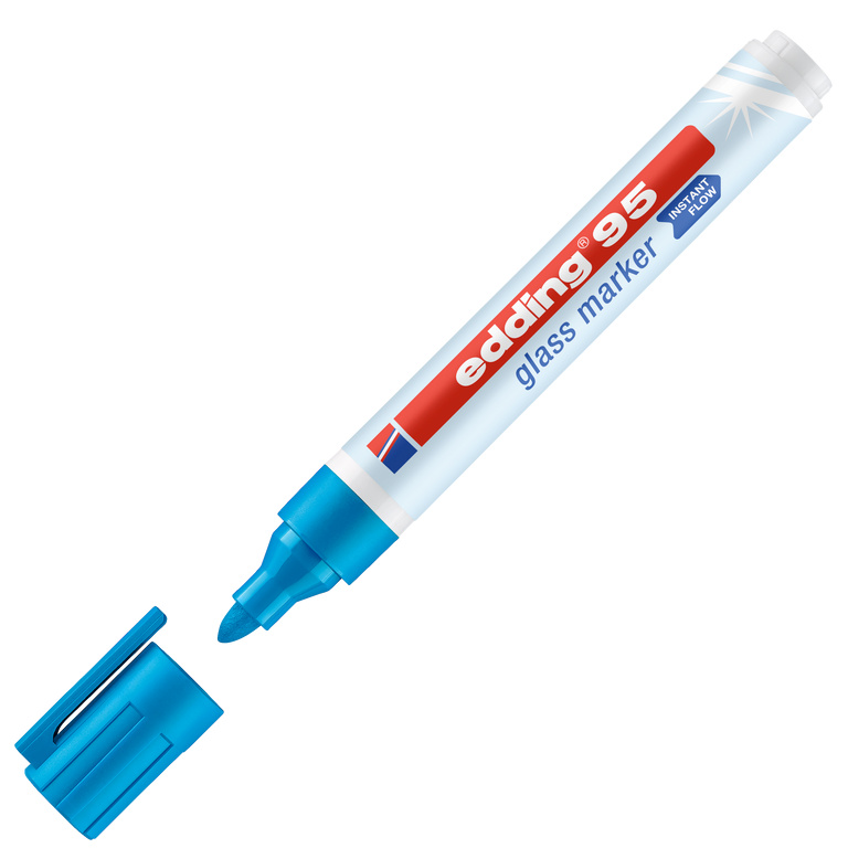 Edding 95 Popisovač na skleněné tabule - světle modrý