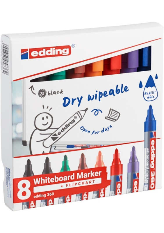 Popisovač EDDING 360 na bílé tabule, sada 8 ks EDDING