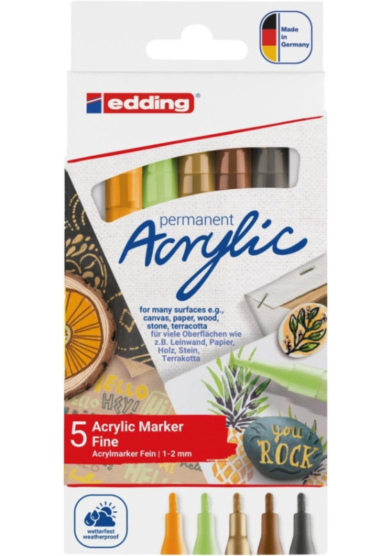 Edding Akrylový popisovač e-5300/5 F Nature zemité barvy 5 ks