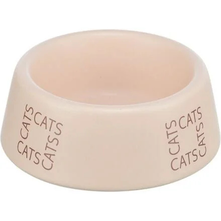 Keramická miska pro kočky s nápisem CATS, 0,15 l/ø 12 cm, růžová 1 ks
