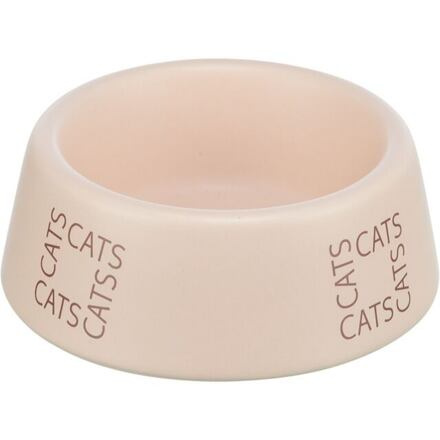 Keramická miska pro kočky s nápisem CATS, 0,15 l/ø 12 cm, růžová 1 ks