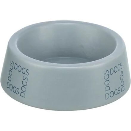 Keramická miska pro psy s nápisem DOGS, šedomodrá 1 l/ ø 20 cm 
