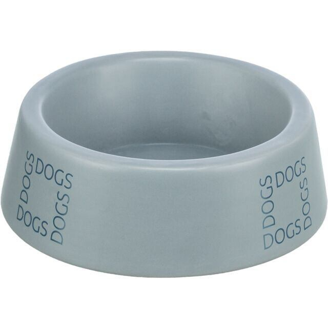 Keramická miska pro psy s nápisem DOGS, šedomodrá 1 l/ ø 20 cm 