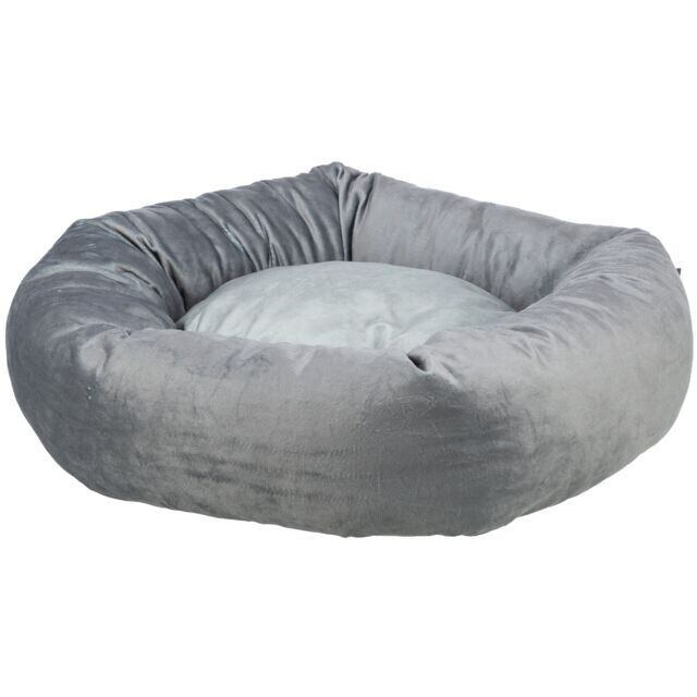 Kulatý recyklovaný pelech LIONEL, fleece, šedá 60 cm