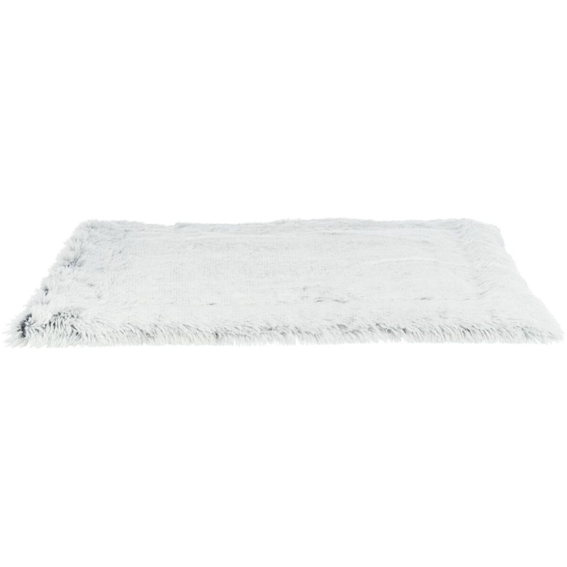 Lehací podložka HARVEY, hebký dlouhý vlas 75 x 55 cm bílo-černo/šedá