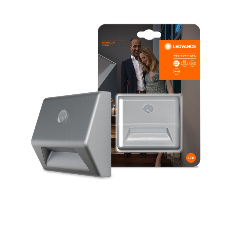 Ledvance Bateriové LED noční světlo Nightlux STAIR Silver 0,25W 10lm 4000K