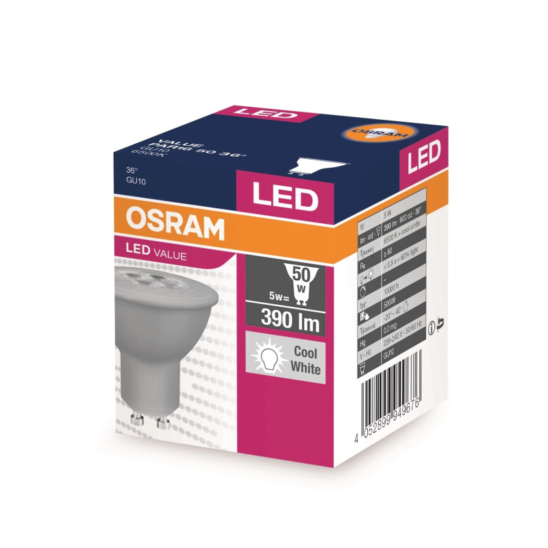 Žárovka LED 4,8W/865 GU10 Value  Par16 5036