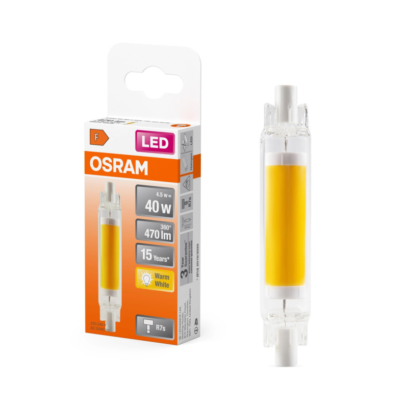 OSRAM Žárovka LED Slim Line R7S Glas 4,5W 470lm 2700K