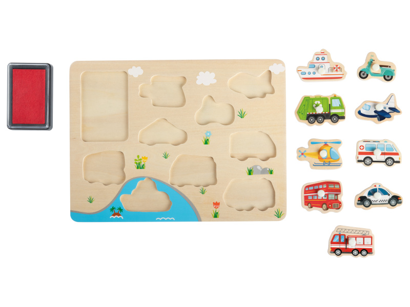 Playtive Dřevěná hra (puzzle s razítky)