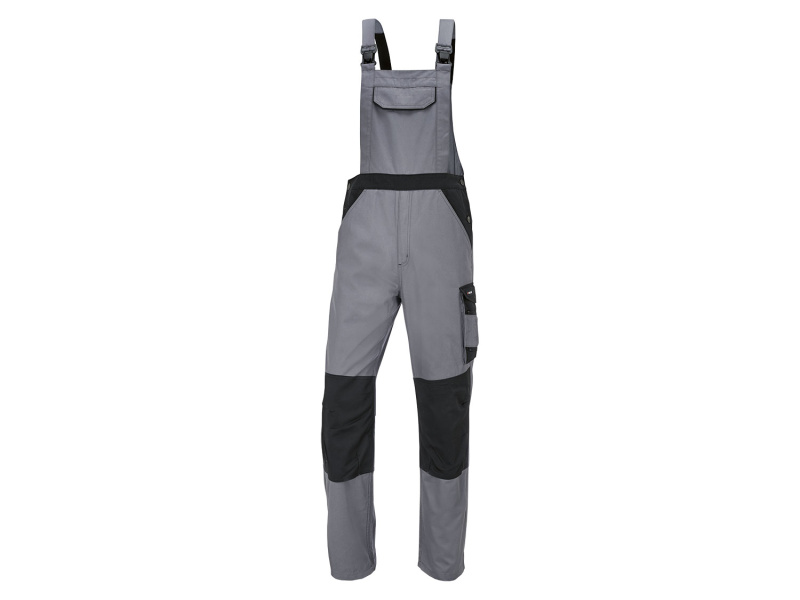 Parkside® Pánské zateplené pracovní kalhoty s laclem (48, šedá/černá)