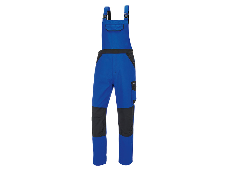 Parkside® Pánské zateplené pracovní kalhoty s laclem (48, modrá/černá)