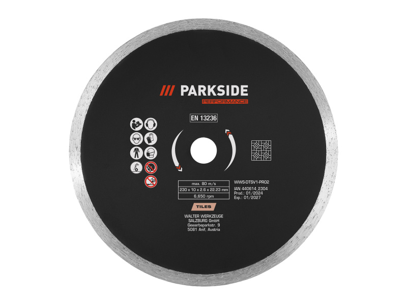 Parkside Performance® Řezné / hrubovací kotouče, Ø 230 mm (diamantový řezný kotouč s plným okrajem)