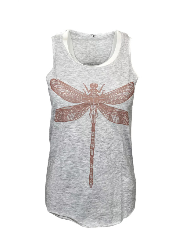 Dámské tílko vážka D1503A - Stitch&Soul světle šedá XS