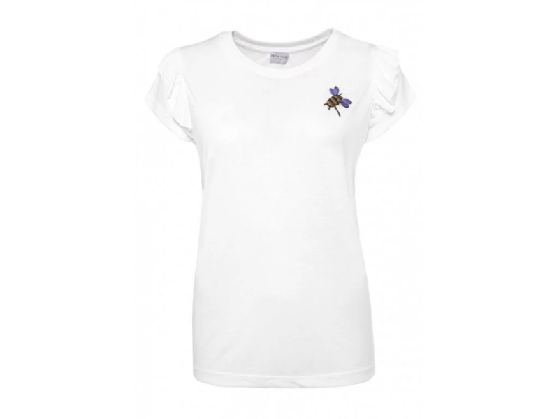 Dámské tričko s volánky D1513 - Fresh made L bílá