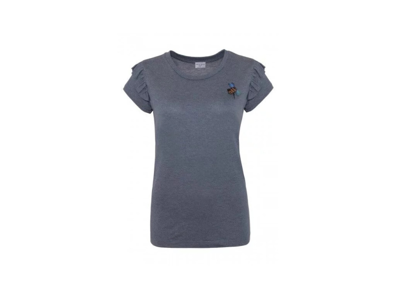 Dámské tričko s volánky D1513 - Fresh made XS jeans-modrá