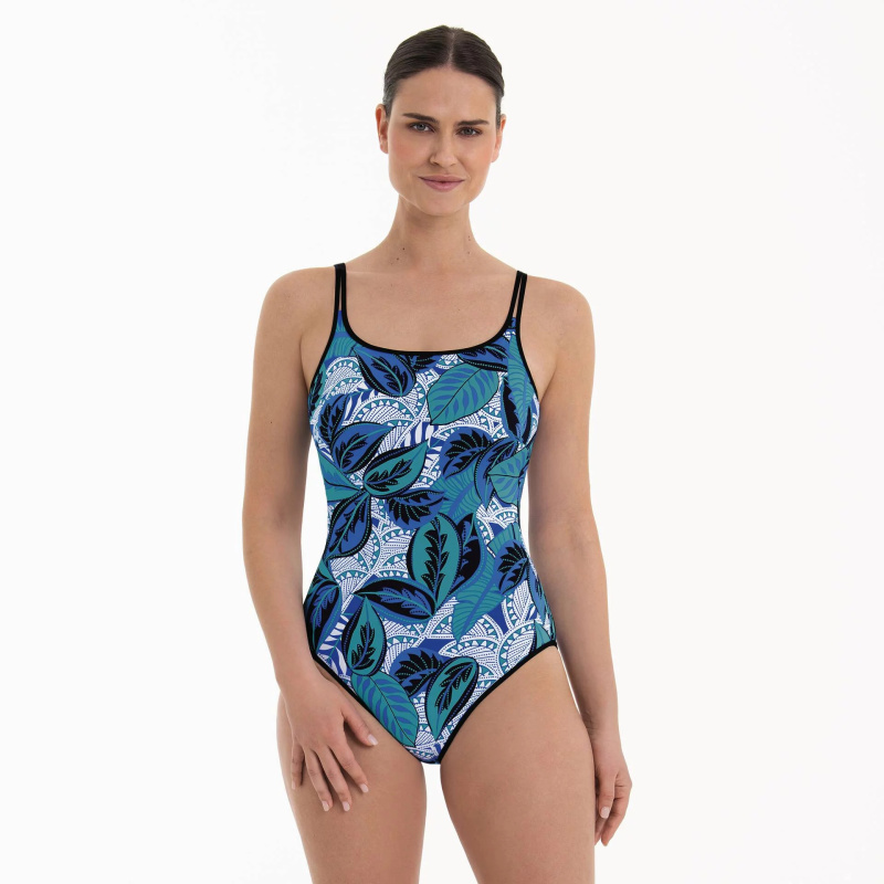 Dámské Style Olinda jednodílné plavky 6288 326 Modrá mix - Anita  modrá-vzor 42/85C