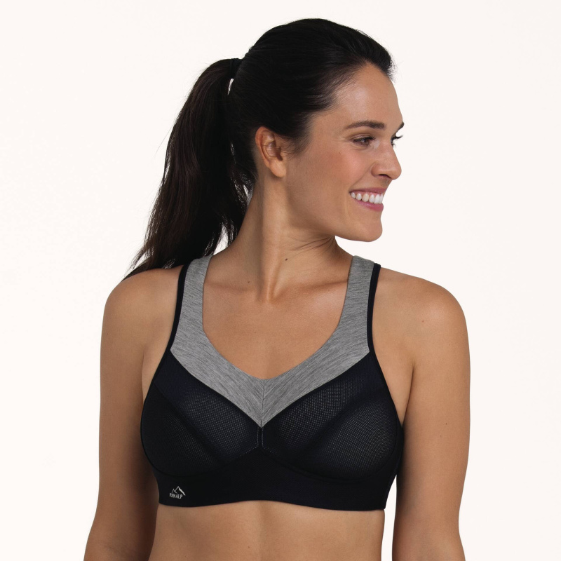 PanAlp wool sportovní podprsenka 5555 black/melange - Active 484 black/melange 70F