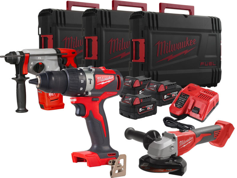 Sada AKU nářadí Milwaukee M18FPP3AG-503X + rukavice Milwaukee