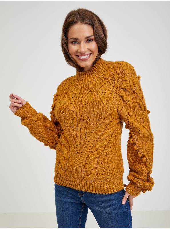 Hořčicový dámský svetr ORSAY - Dámské